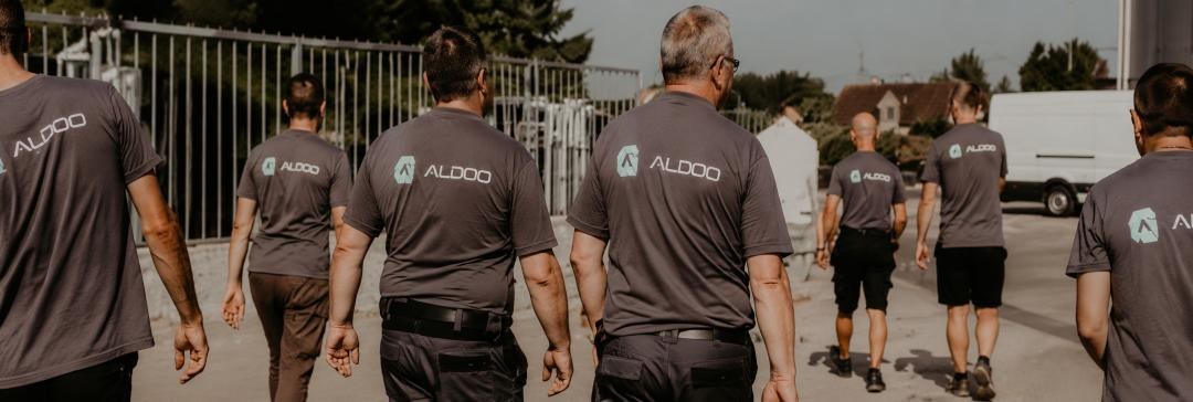 Équipe CR Consult sur le chantier, de dos