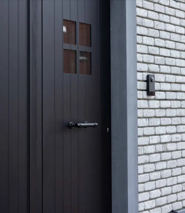 Porte d'entrée en aluminium anthracite
